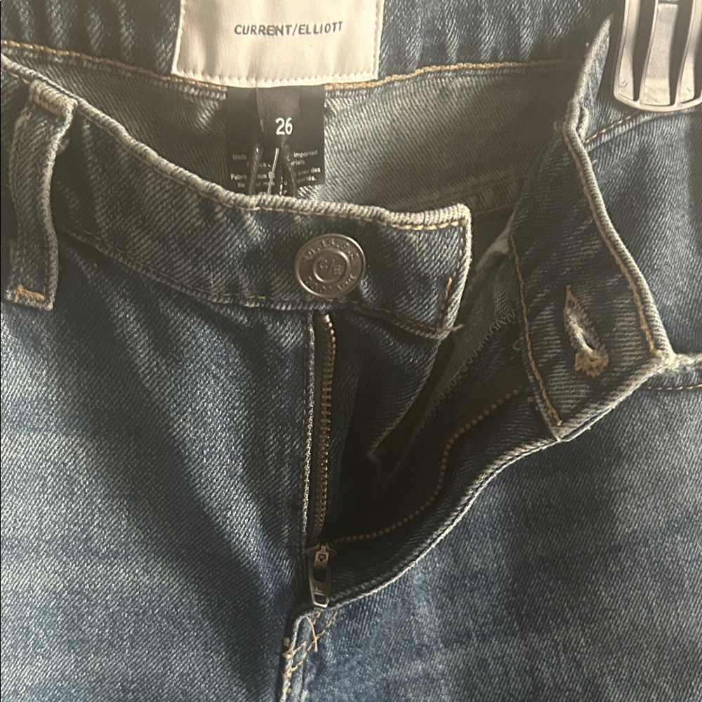 New Current/Elliott Women’s The Fling Straight Leg Cotton Denim Blue Jeans - Picture 8 of 11